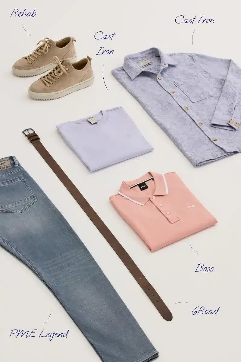 Outfit met kleur voor man